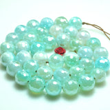 Titanium Agate Faceted Round Beads Gemstone Bracelet Necklace Diy Jewelry