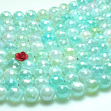 Titanium Agate Faceted Round Beads Gemstone Bracelet Necklace Diy Jewelry