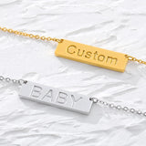Titanium Bar Engrave Necklace Nameplate Letter Necklace Stainless Steel Gift