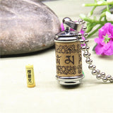 Rotatable Titanium Buddhism Pendant Amulet Tube Necklace