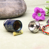 Rotatable Titanium Buddhism Pendant Amulet Tube Necklace