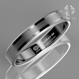 Titanium Two Tone Tungsten Carbide Wedding Band Men's Ring