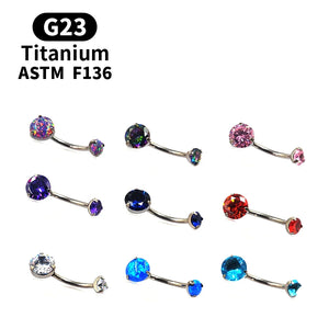 Titanium Crystal Navel Ring Zircon Drop Dangle Body Piercing Jewelry