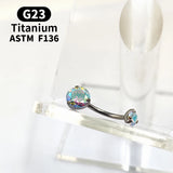 Titanium Crystal Navel Ring Zircon Drop Dangle Body Piercing Jewelry
