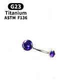 Titanium Crystal Navel Ring Zircon Drop Dangle Body Piercing Jewelry