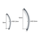 Titanium Curved Bar Eyebrow Navel Piercing 14G 16G