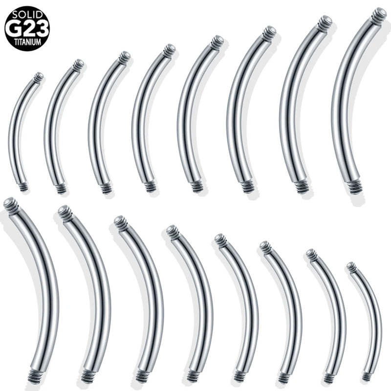 Titanium Curved Bar Eyebrow Navel Piercing 14G 16G