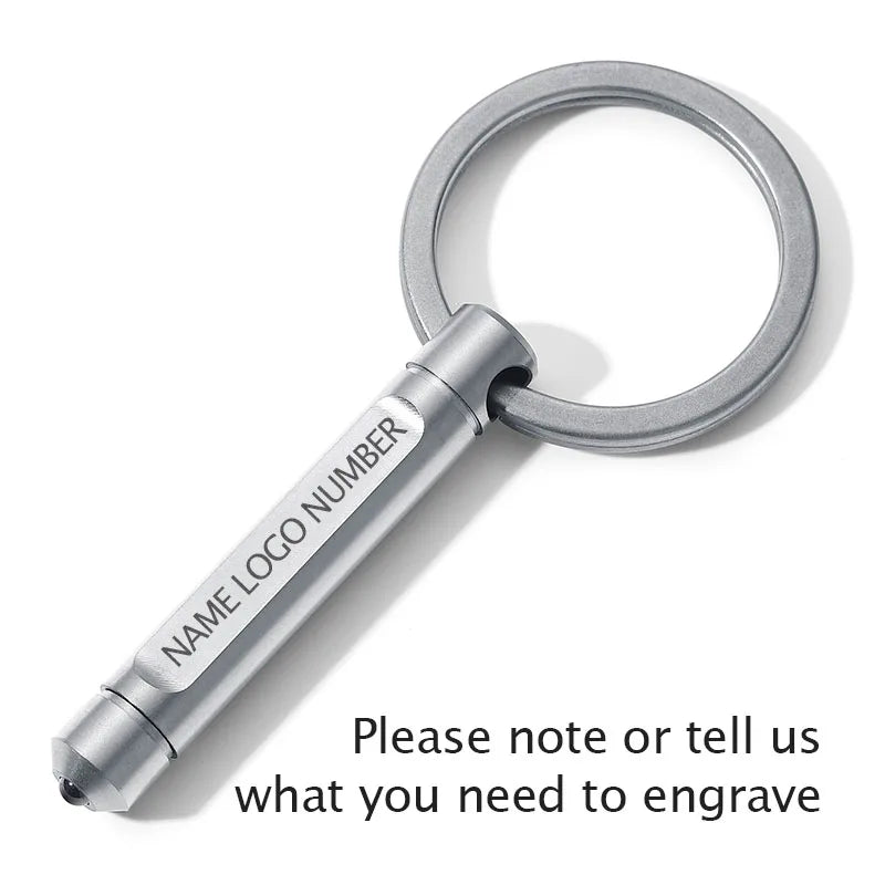 Titanium Lettering Anti-lost Keychains Car Key Rings Holder