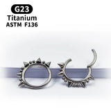 Titanium G23 Cone Spike Horseshoe Circular Septum Nose Ring