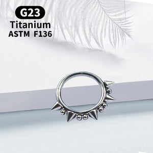 Titanium G23 Cone Spike Horseshoe Circular Septum Nose Ring