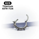 Titanium G23 Cone Spike Horseshoe Circular Septum Nose Ring