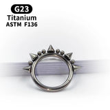 Titanium G23 Cone Spike Horseshoe Circular Septum Nose Ring