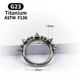 Titanium G23 Cone Spike Horseshoe Circular Septum Nose Ring