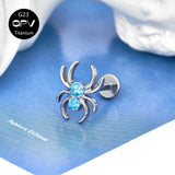 Titanium G23 Spider Stud Set Zircon Tragus Piercing