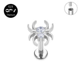 Titanium G23 Spider Stud Set Zircon Tragus Piercing