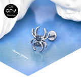 Titanium G23 Spider Stud Set Zircon Tragus Piercing