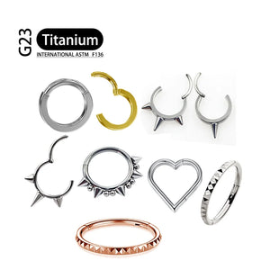 Titanium G23 Circle Nose Ring Earrings for Tragus Septum Lip Piercing