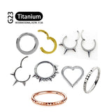 Titanium G23 Circle Nose Ring Earrings for Tragus Septum Lip Piercing