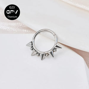 Titanium G23 Nose Ring Welded Tip Vertebral Punk Septum Ring 16G