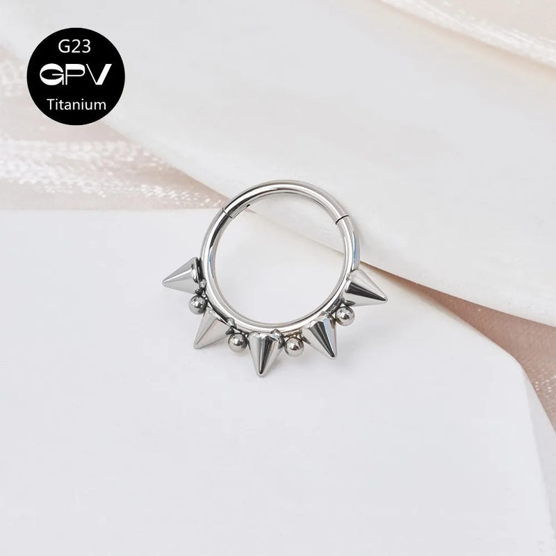 Titanium G23 Nose Ring Welded Tip Vertebral Punk Septum Ring 16G