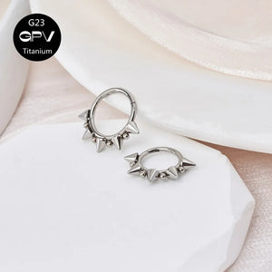 Titanium G23 Nose Ring Welded Tip Vertebral Punk Septum Ring 16G