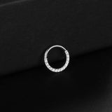 Zircon Septum Nose Ring 16G Titanium Hinged Segment Tragus Earring