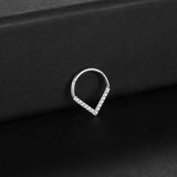 Zircon Septum Nose Ring 16G Titanium Hinged Segment Tragus Earring