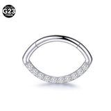 Zircon Septum Nose Ring 16G Titanium Hinged Segment Tragus Earring