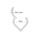 Zircon Septum Nose Ring 16G Titanium Hinged Segment Tragus Earring
