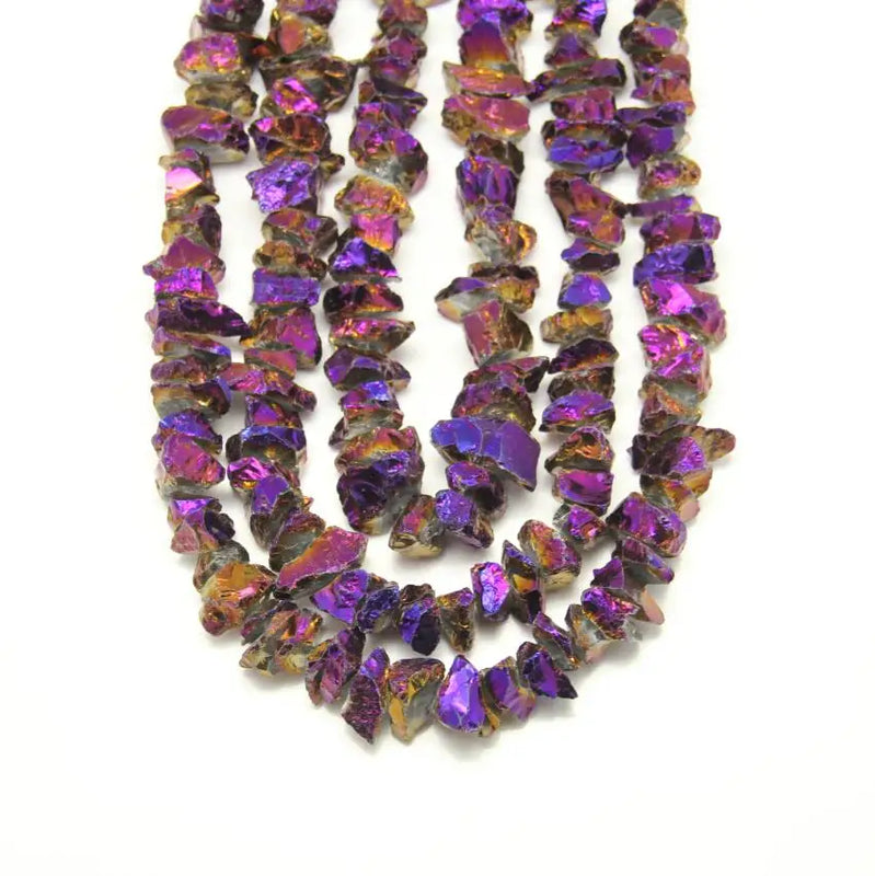 Titanium Quartz Rough Stones Chip Loose Beads Necklace Bracelet Bulk