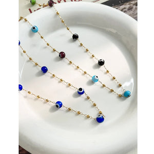 Titanium Resin Necklace Eye Beaded Pendants