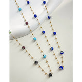 Titanium Resin Necklace Eye Beaded Pendants