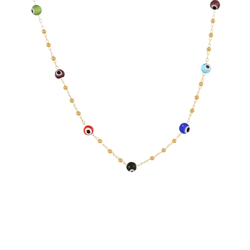 Titanium Resin Necklace Eye Beaded Pendants