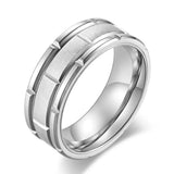 Titanium Stainless Steel Brushed Wedding Engagement Couple Ring