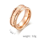Titanium Stainless Steel Brushed Wedding Engagement Couple Ring