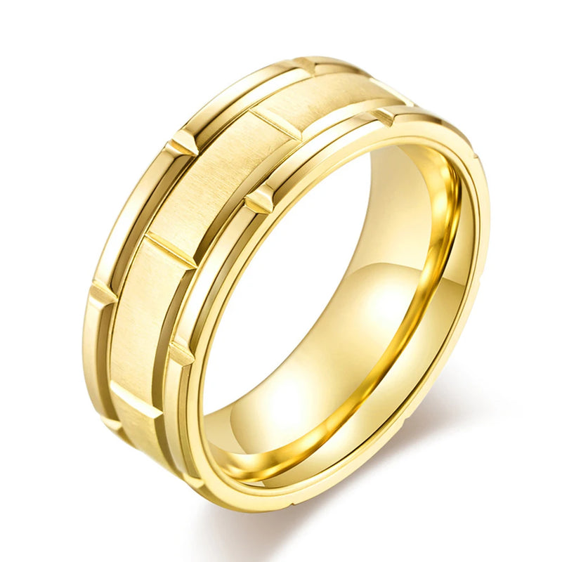 Titanium Stainless Steel Brushed Wedding Engagement Couple Ring