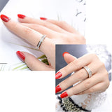 Crystal Zircon Double Row Stainless Steel Wedding Ring
