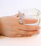 Titanium Stainless Steel Wedding Rings For Women CZ Jewelry