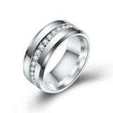 Titanium Stainless Steel Wedding Rings For Women CZ Jewelry