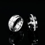 Titanium Stainless Steel Wedding Rings For Women CZ Jewelry