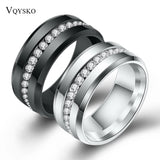Titanium Stainless Steel Wedding Rings For Women CZ Jewelry