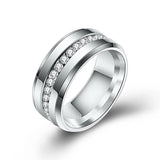 Titanium Stainless Steel Wedding Rings For Women CZ Jewelry