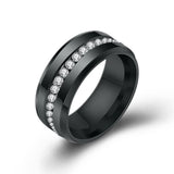Titanium Stainless Steel Wedding Rings For Women CZ Jewelry
