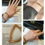 Titanium Steel 7mm Safety Buckle Woven Bracelet Round Chain