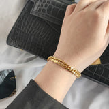 Titanium Steel 7mm Safety Buckle Woven Bracelet Round Chain