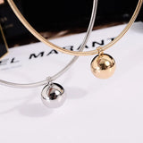 Titanium Steel Ball Pendant Torques Necklace