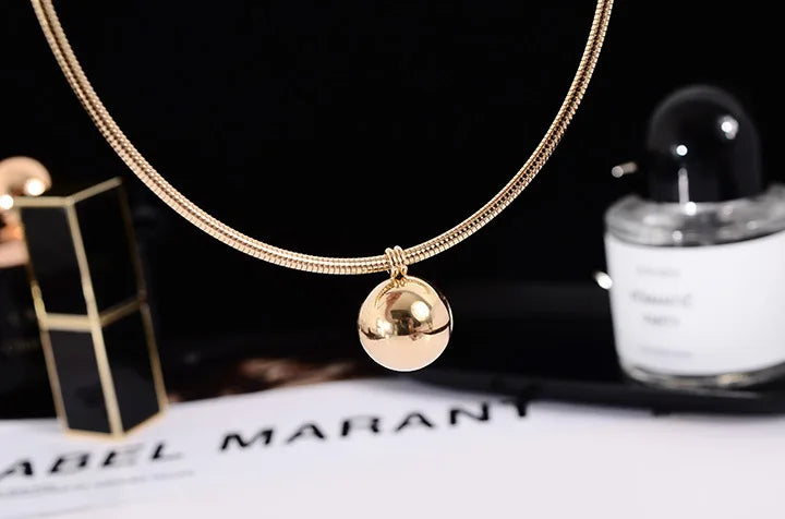 Titanium Steel Ball Pendant Torques Necklace