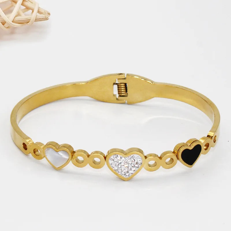 Titanium Steel Zircon Love Bangle Stainless Steel Bracelet