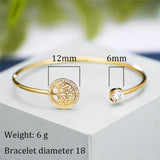 Titanium Steel Rhinestone Bangle Jewelry Tree Bracelet for Women