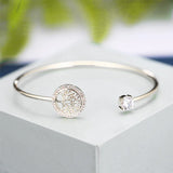 Titanium Steel Rhinestone Bangle Jewelry Tree Bracelet for Women